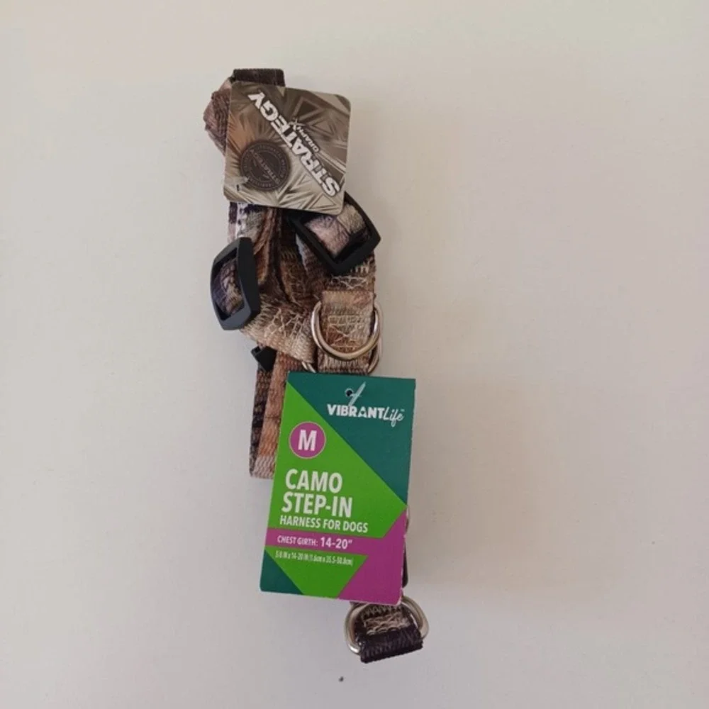 Vibrant Life Camo Step-In Harness For Dogs Medium Chest Girth 14-20